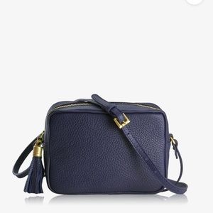 Gigi Navy Pebble Grain Leather Crossbody